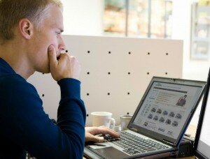 Man spending money online