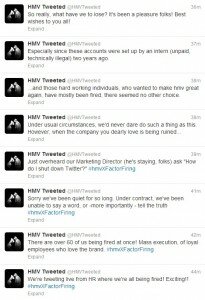 HMV Staff hijack twitter